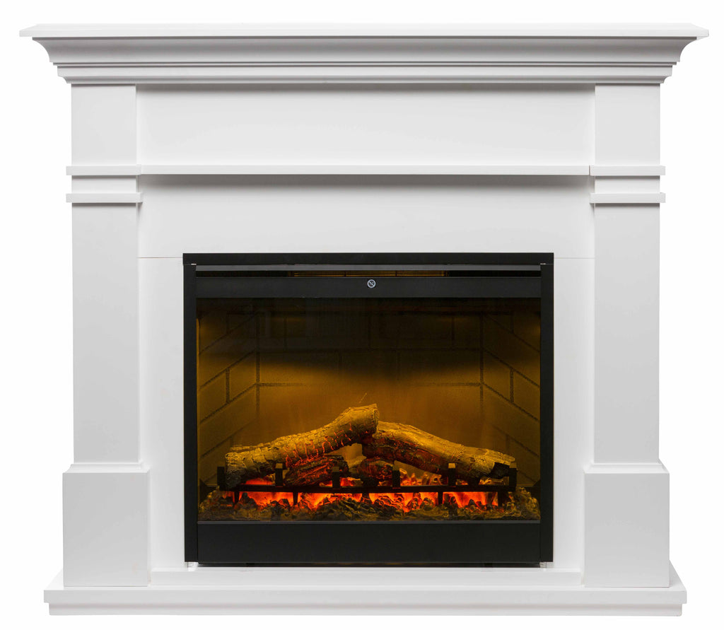 Kenton White Mantle with LED Firebox